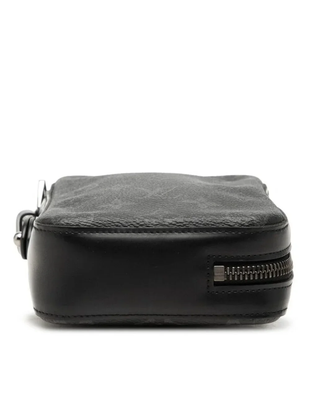Louis Vuitton Monogram Eclipse Box Clutch Pouch Black Leather